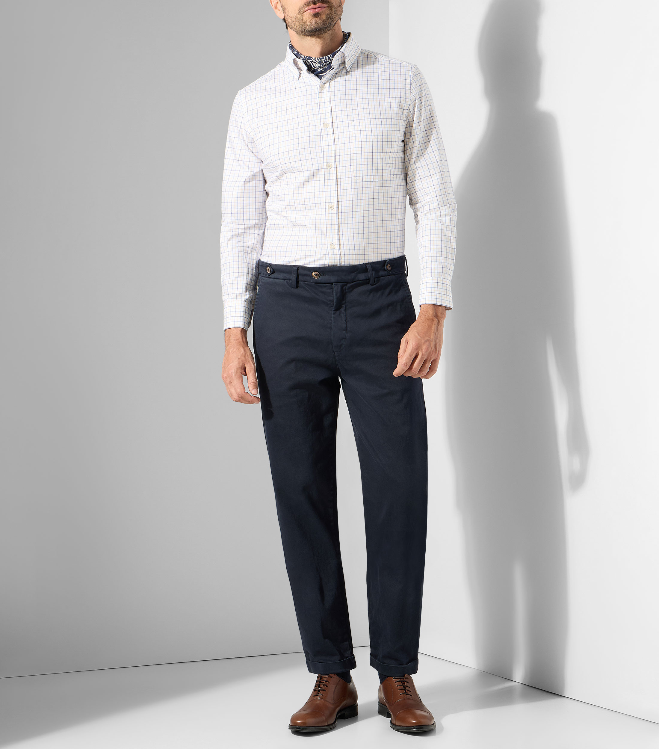 Camisa a cuadros manga larga Hombre